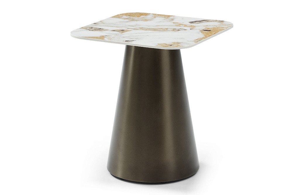 Стол журнальный Jane (45), золотистая керамика/медь