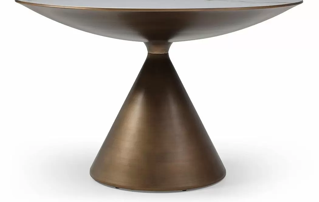 Стол Donna 120, белая керамика/бронза - фото 5