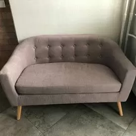 Диван Florence 2-х местный, темно-серый/цветные пуговицы