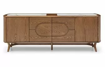 Буфет Carolina, белая керамика/орех