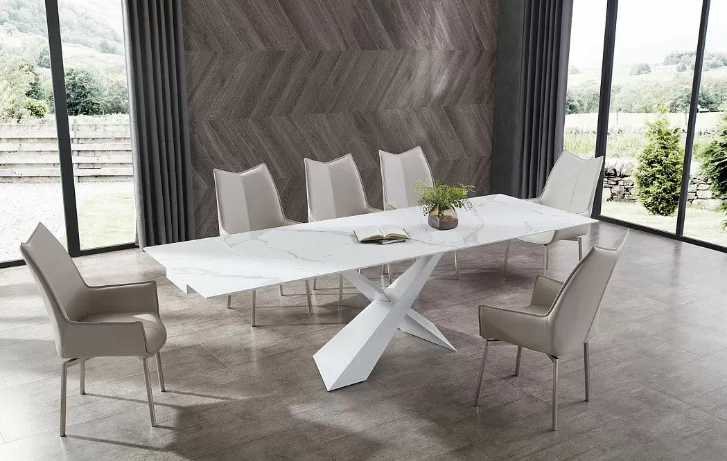 Стол раскладной Savoy 180-240, белая керамика - фото 15