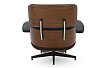 Комплект кресло и оттоманка Eames Lounge, черный/орех