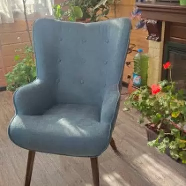 Кресло Hygge, темно-бирюзовый/орех