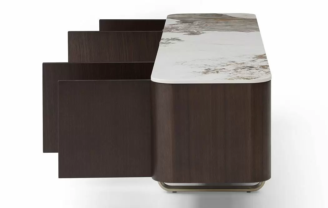 ТВ Тумба Lorraine, керамика/орех/шампань - фото 8