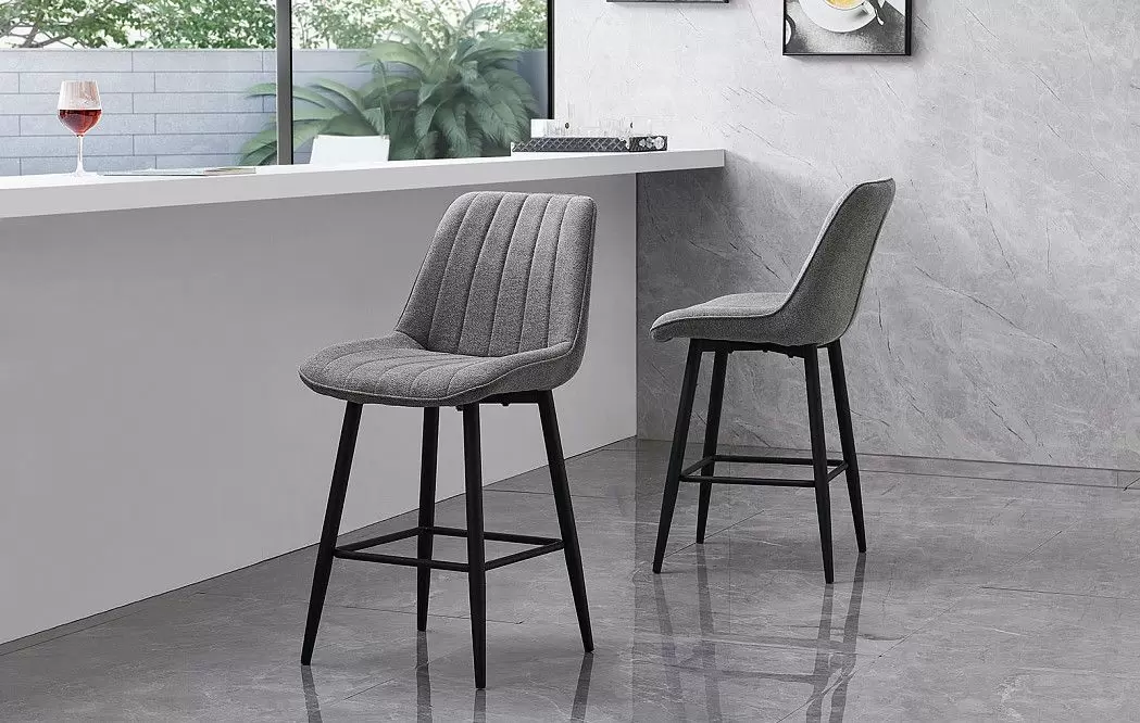 Стул полубарный Cleo, серый/черный - фото 2