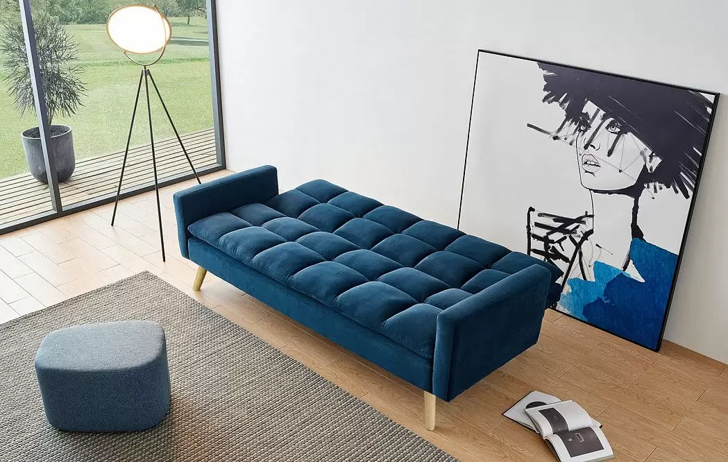 Диван-кровать Felicity, темно-синий/натуральный - фото 2