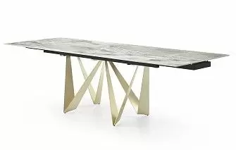 Стол раскладной Wilhelm 180-260, серая керамика/шампань