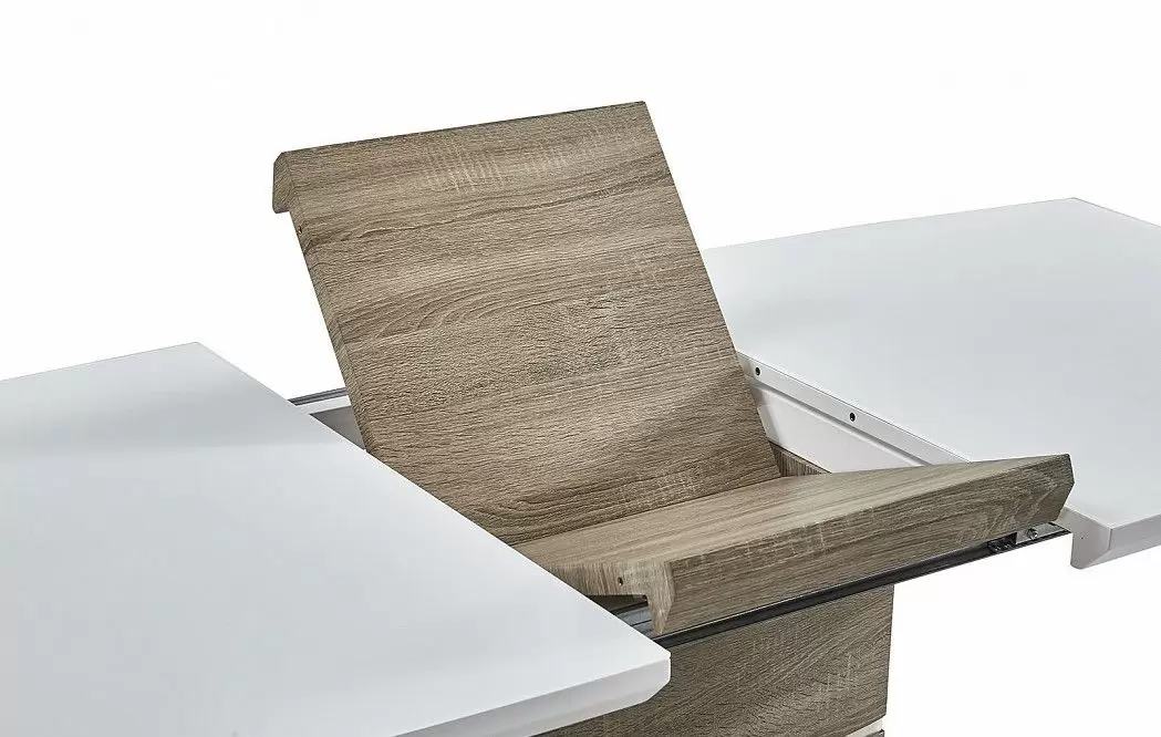 Стол раскладной Arioso Glass (140), белый/дуб - фото 10