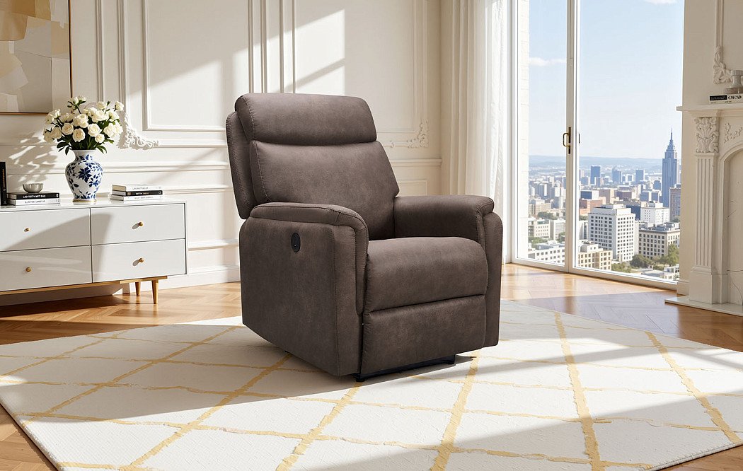 Кресло-реклайнер Stanley, коричневый - фото 15