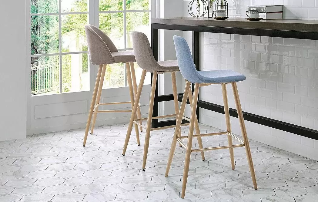 Стул барный Jackson Bar, голубой/дерево - фото 9