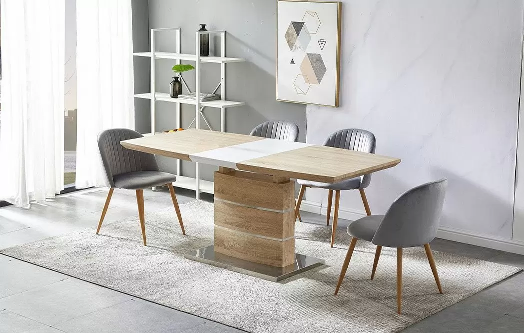 Стол раскладной Verona (140), светлый дуб/белый матовый - фото 2