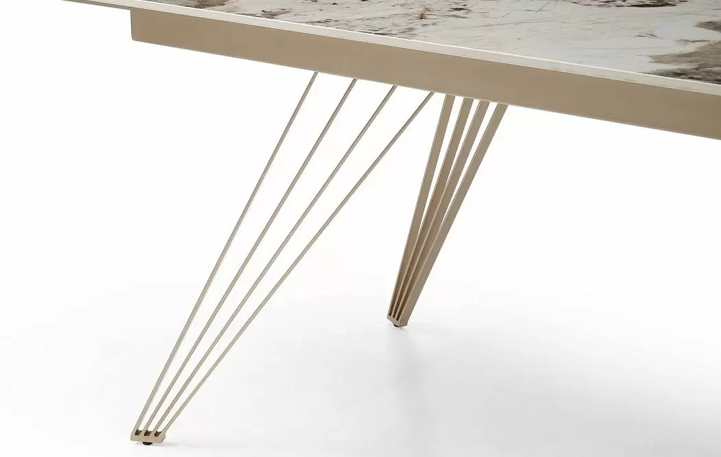 Стол раскладной Parma 160-240, светлая керамика/шампань - фото 15