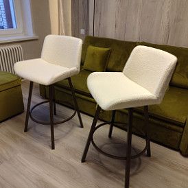 Стул барный Jasmin (76), кремовый/медь