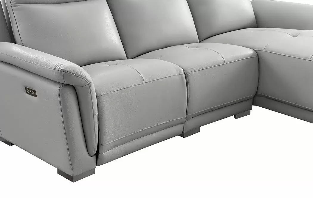 Диван-реклайнер Jonathan угловой (правый), светло-серый - фото 9