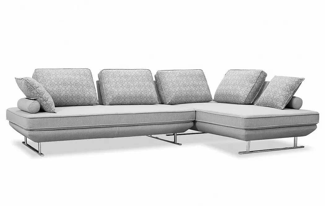 Диван-трансформер Bergamo угловой, светло-серый/принт - фото 4