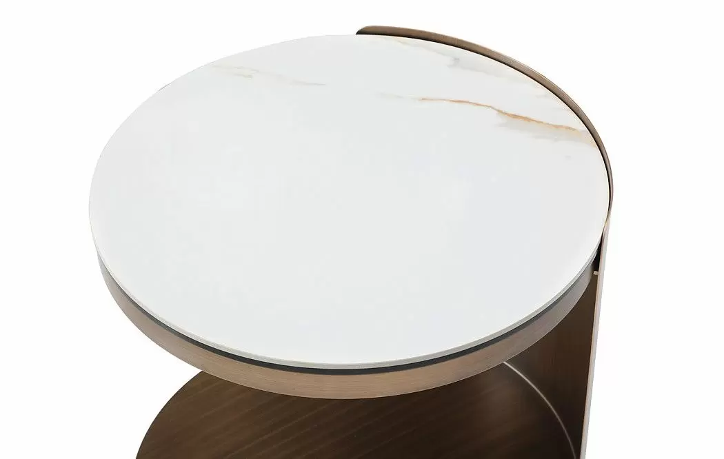 Столик приставной Cassio (48), белая керамика/бронза - фото 4