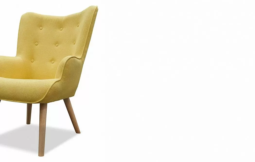 Кресло и оттоманка Hygge, желтый/натуральный - фото 6