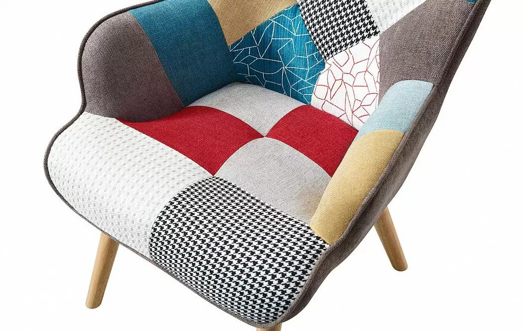 Кресло и оттоманка Hygge, пэчворк/натуральный - фото 9