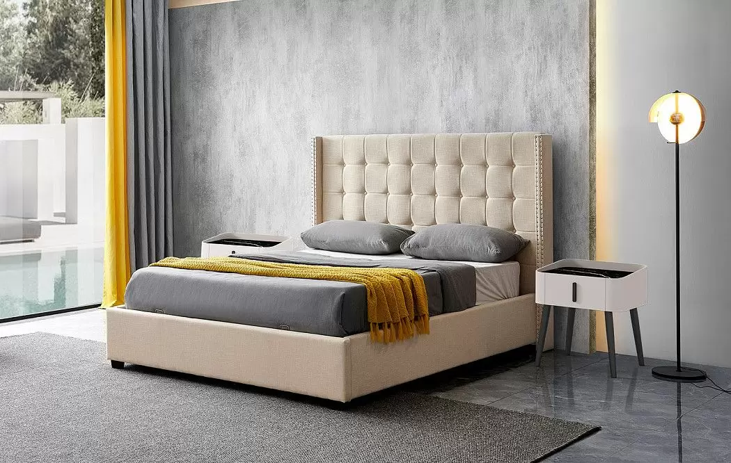 Кровать с подъемным механизмом Vivien 160x200, бежевый - фото 3