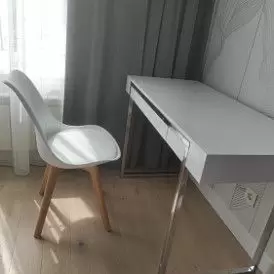 Стол письменный Ego, орех/белые ножки