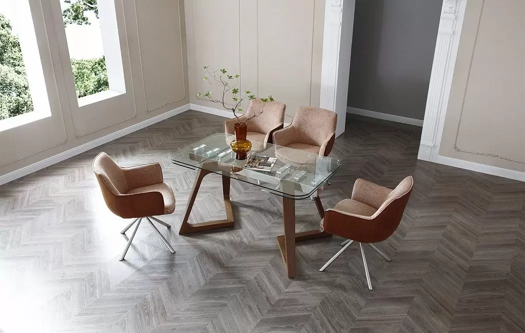 Стул Geneva, персиковый/коричневый/сталь - фото 3