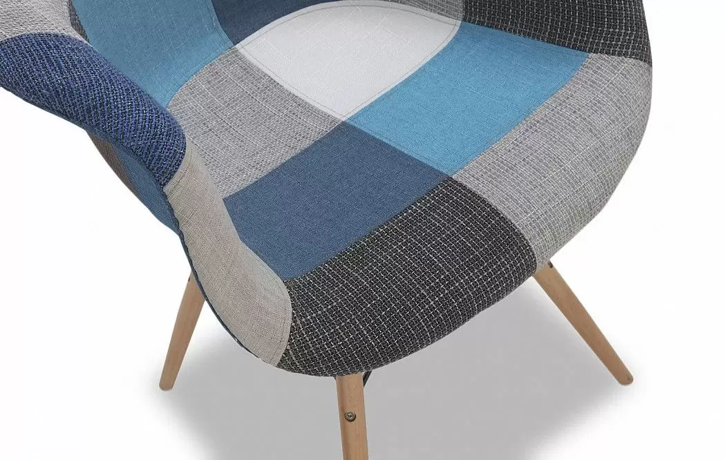 Стул Aura (в стиле Eames), синий пэчворк - фото 3
