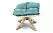 Кресло и оттоманка в стиле Husk, бирюзовый