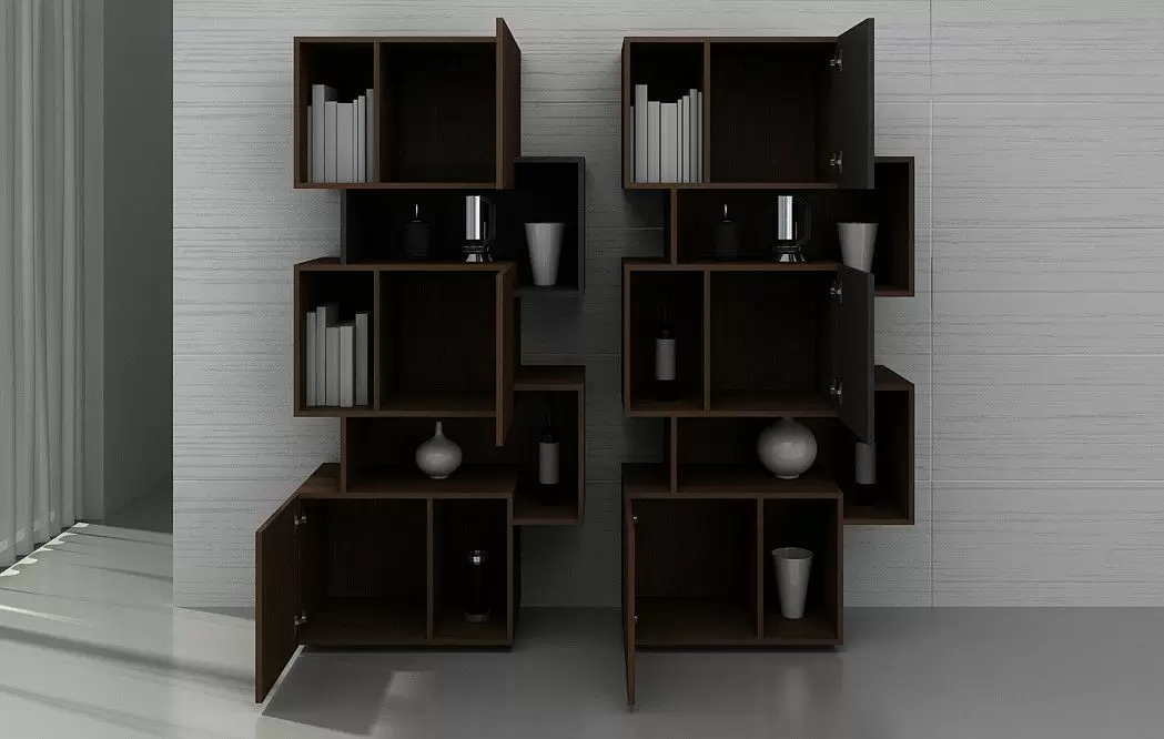 Стеллаж Palo Walnut, орех/серая полка - фото 4