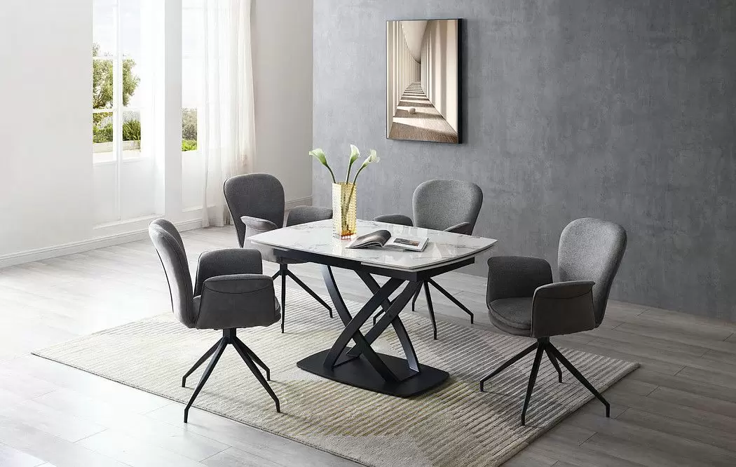 Стол раскладной Lorenzo 120-180, белая керамика - фото 5