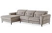 Диван-реклайнер Adeline угловой (левый), серо-бежевый