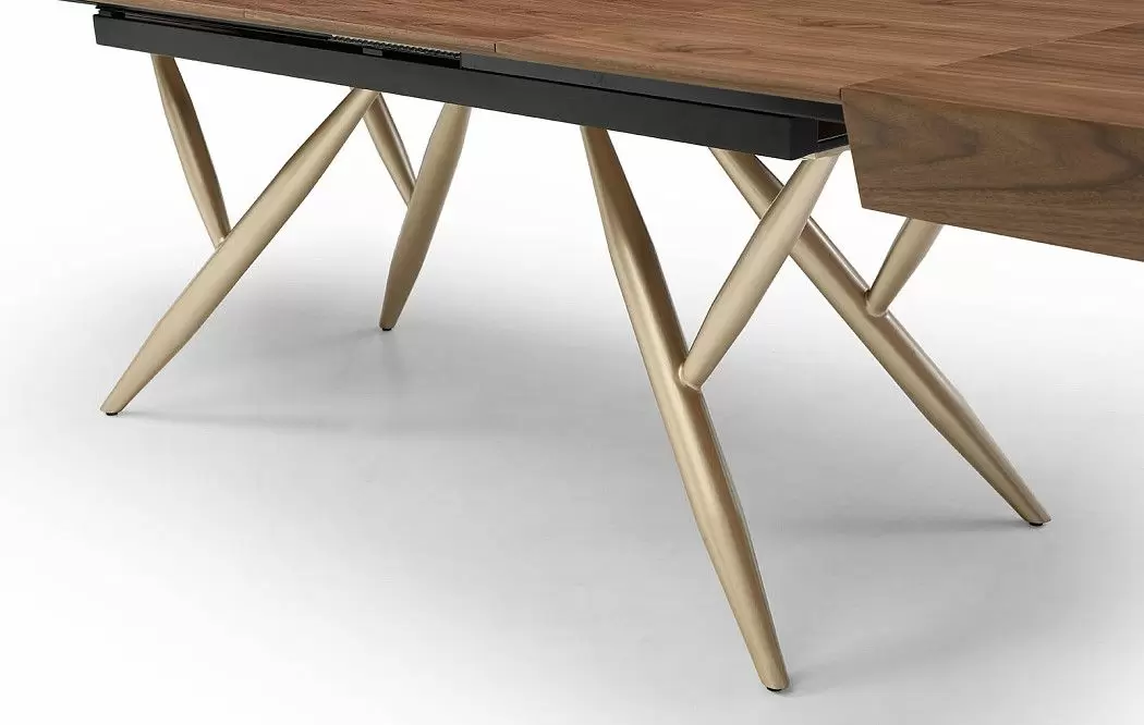 Стол раскладной Eleonora 160-340, орех/золото - фото 17