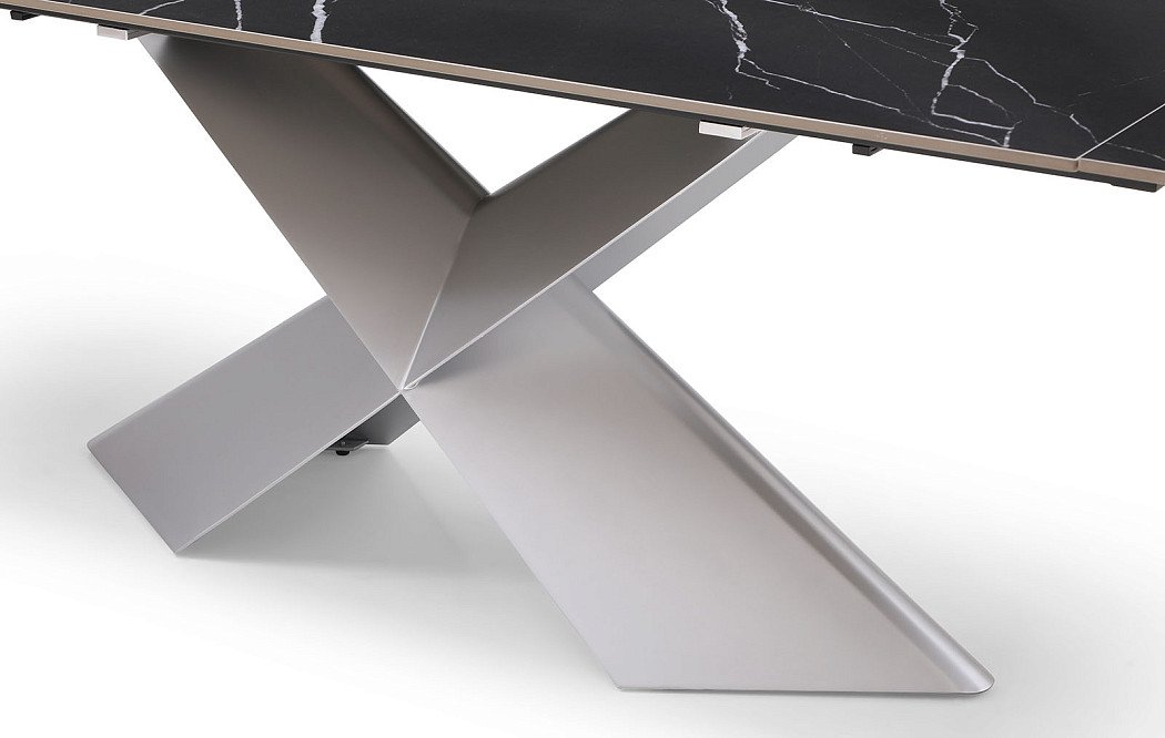 Стол раскладной Armanda 160-240, черная керамика/серебро - фото 11