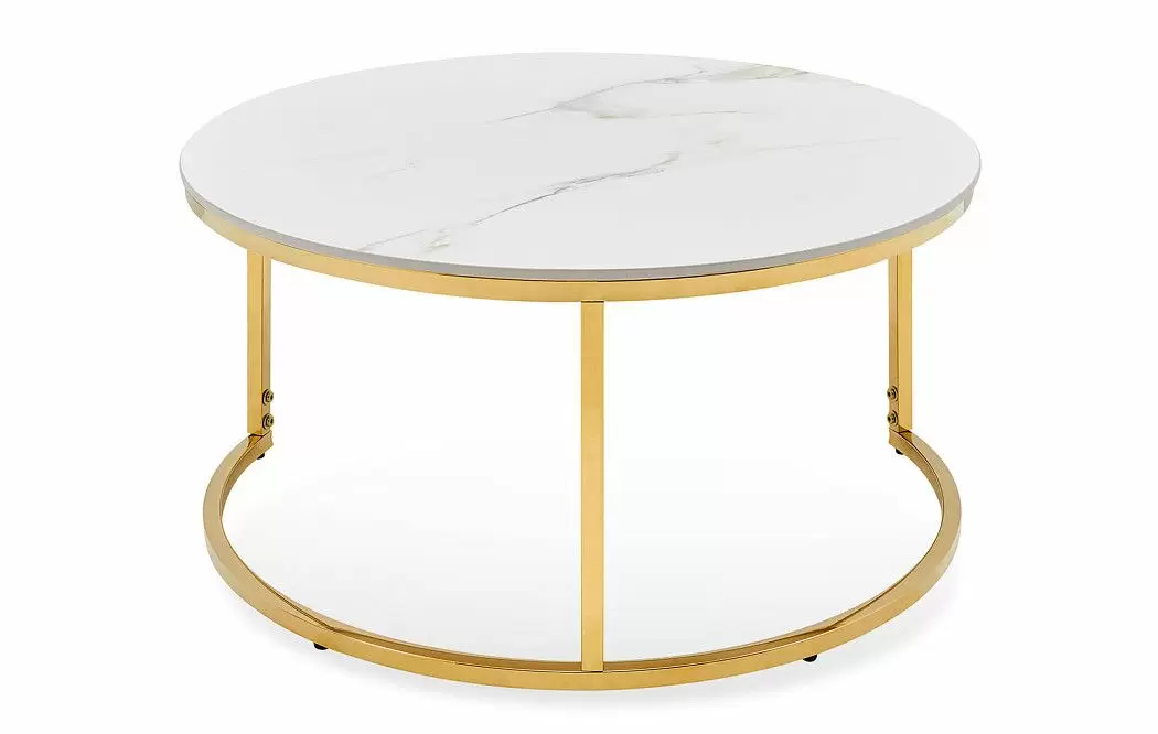 Набор из 2-х столов журнальных Nocturne, белая керамика/золото - фото 6