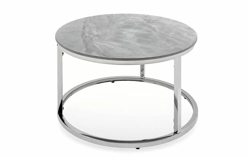 Набор из 2-х столов журнальных Nocturne, серая керамика/серебро - фото 7
