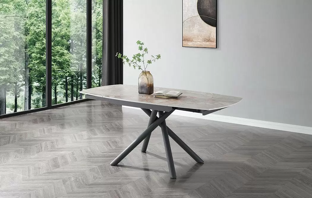 Стол раскладной Salerno 120-180, серая керамика - фото 3