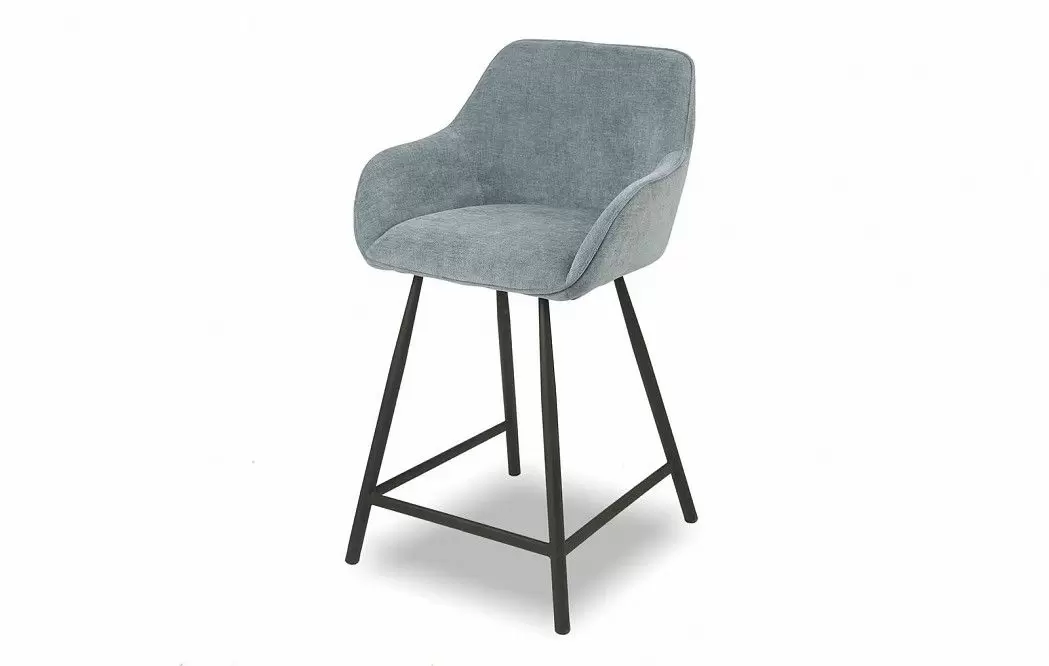 Стул полубарный Edwin, голубой пепел/черный - фото 6
