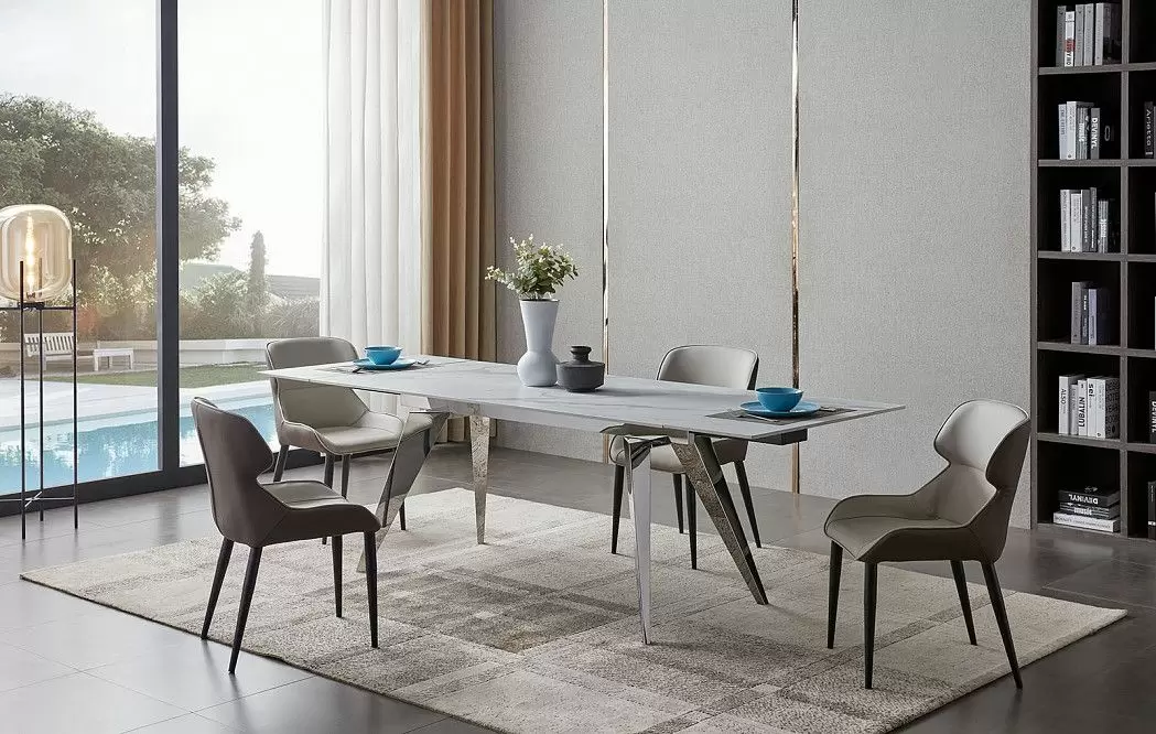 Стол раскладной Ramses 180-250, белый мрамор/хром - фото 12