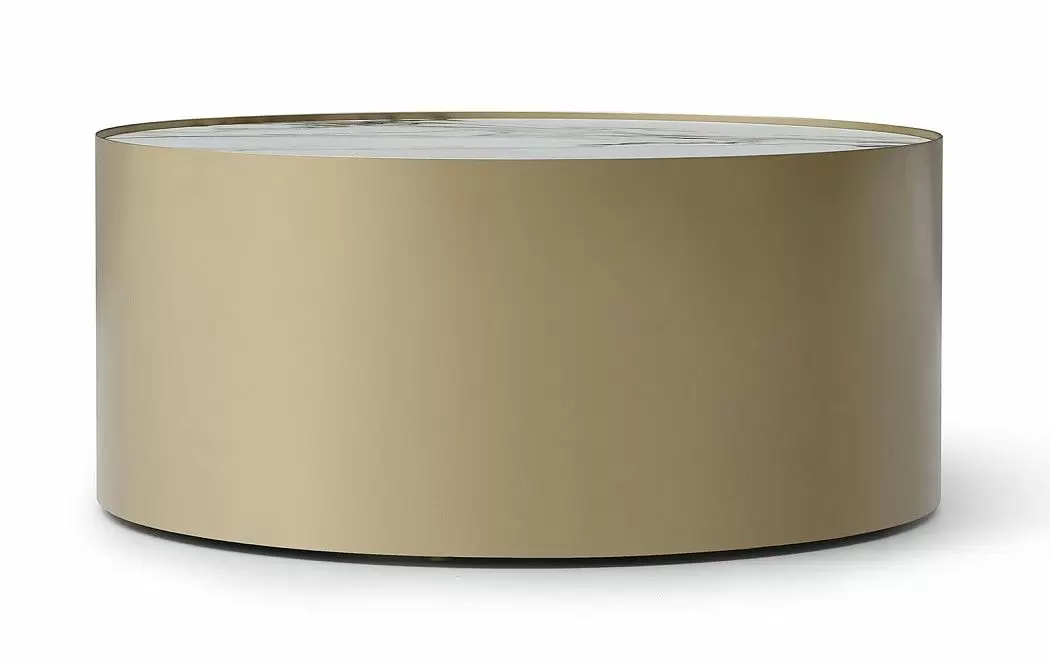 Стол журнальный Amber (80), белая керамика/шампань - фото 3