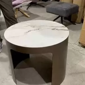 Стол журнальный Como (98), белая керамика/бронза