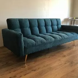 Диван-кровать Madrid, желтый/золотые ножки