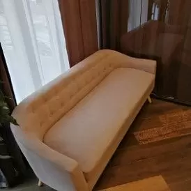 Диван Florence 2-х местный, темно-серый/цветные пуговицы