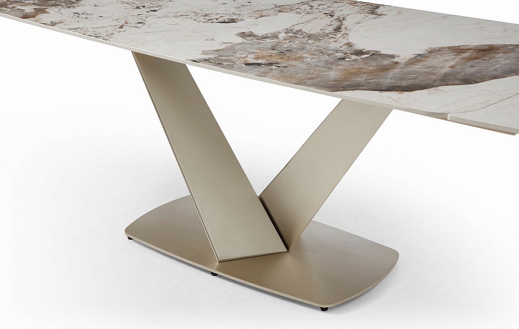 Стол раскладной Victoria 140-200, светлая керамика/шампань - фото 15