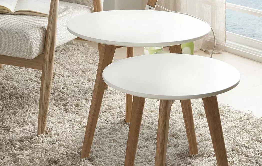 Набор из 2-х столов Fiesta, белый/дуб