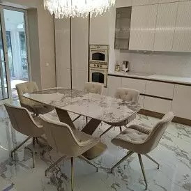 Стол раскладной Victoria Bvlgari White 160-240, керамика