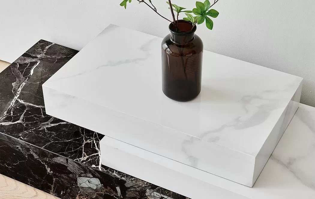 ТВ Тумба Gabrielle (Композиция №3), белый камень/черный камень - фото 4