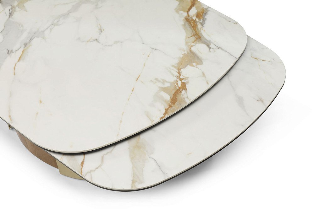 Стол раскладной Milan 180-260, керамика/шампань/орех - фото 9