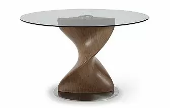 Стол Niagara 120, прозрачное стекло/орех