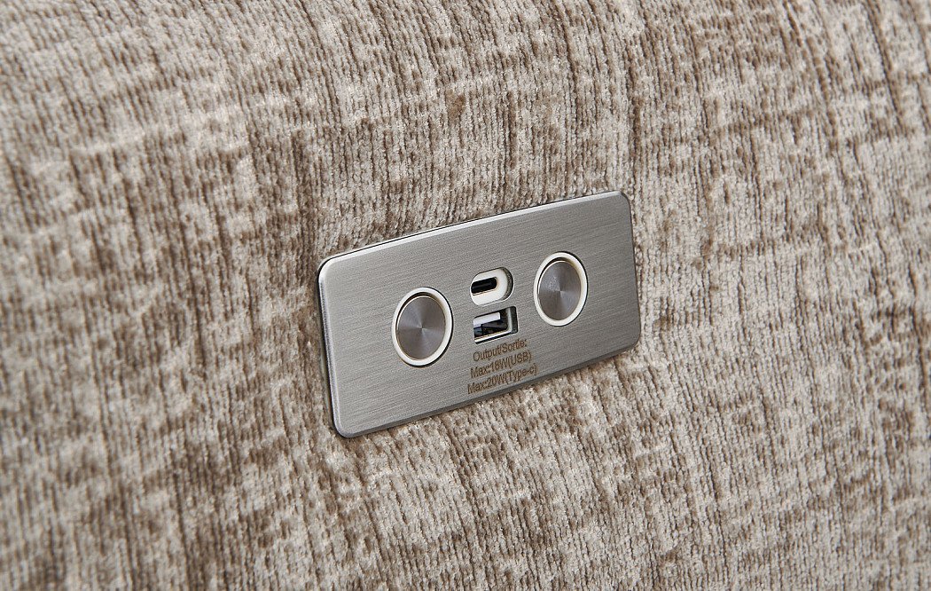 Диван-реклайнер Adeline угловой (левый), серо-бежевый - фото 7