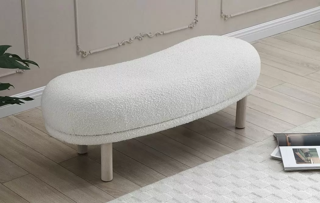 Банкетка Serafina, белый тедди - фото 3