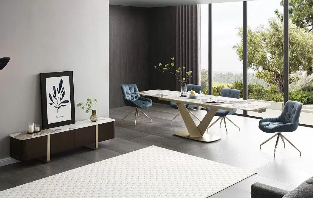 Стол раскладной Victoria 160-240, светлая керамика/шампань - фото 4